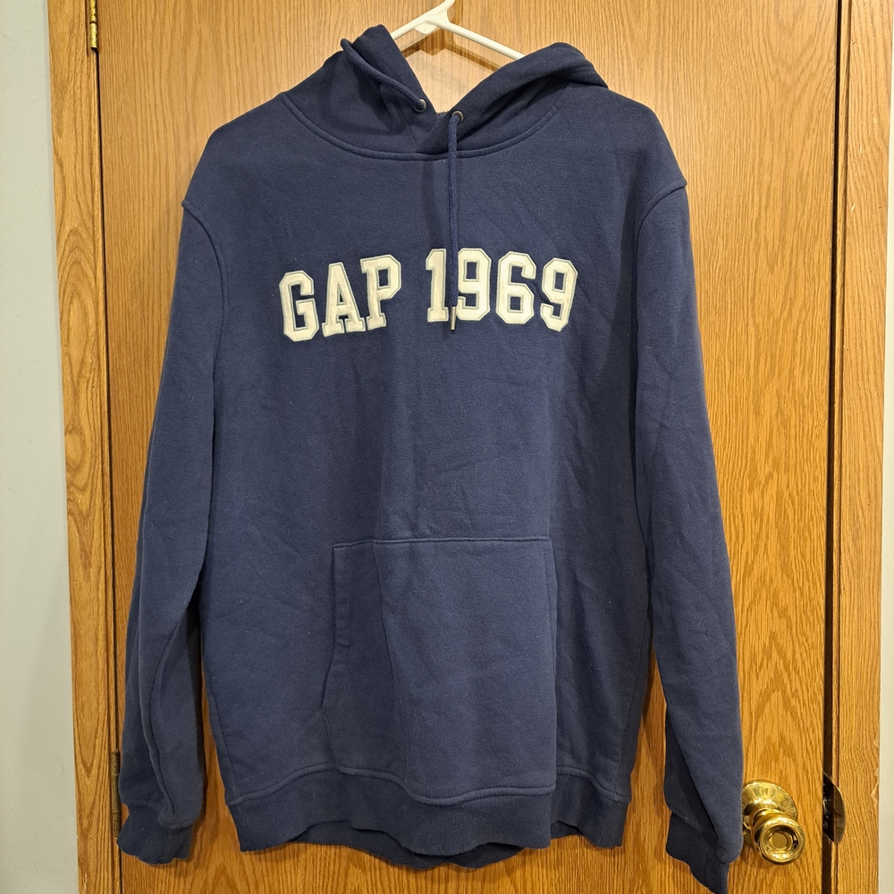 GAP Men's Navy Hoodie with Logo